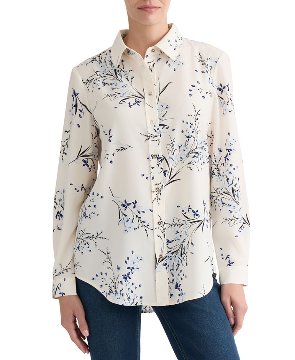Jones New York Women's Printed Collared Shirt