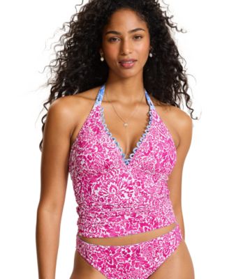 Tommy Bahama Women's Paisley Daze Reversible Ruched Halter Tankini