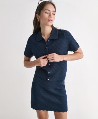 BCBG Women's Collared Button-Front Jacket