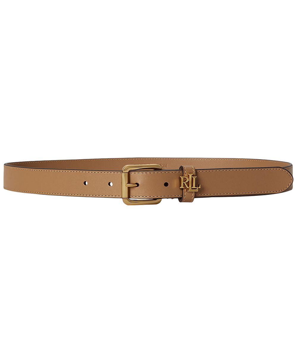 Lauren Ralph Lauren Logo Keeper Leather Skinny Belt