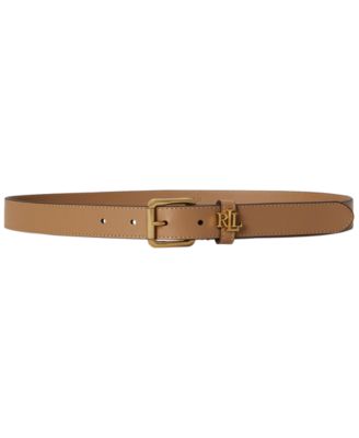 Lauren Ralph Lauren Logo Keeper Leather Skinny Belt