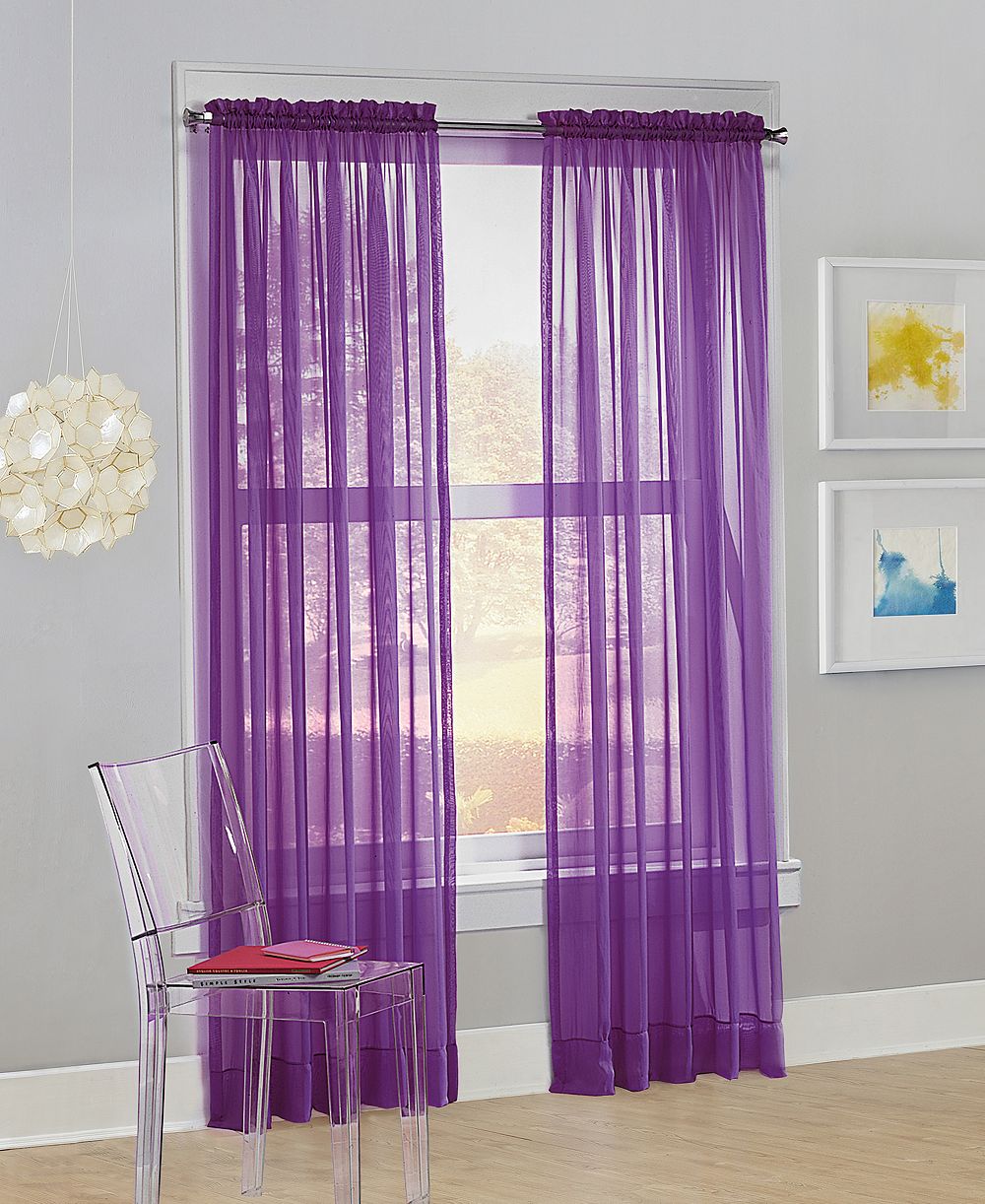 Calypso Sheer Voile Rod Pocket Curtain Panel