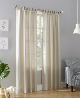 Полупрозрачная занавеска NINESTARS Clifford Heathered Texture Tab Top Curtain Panel