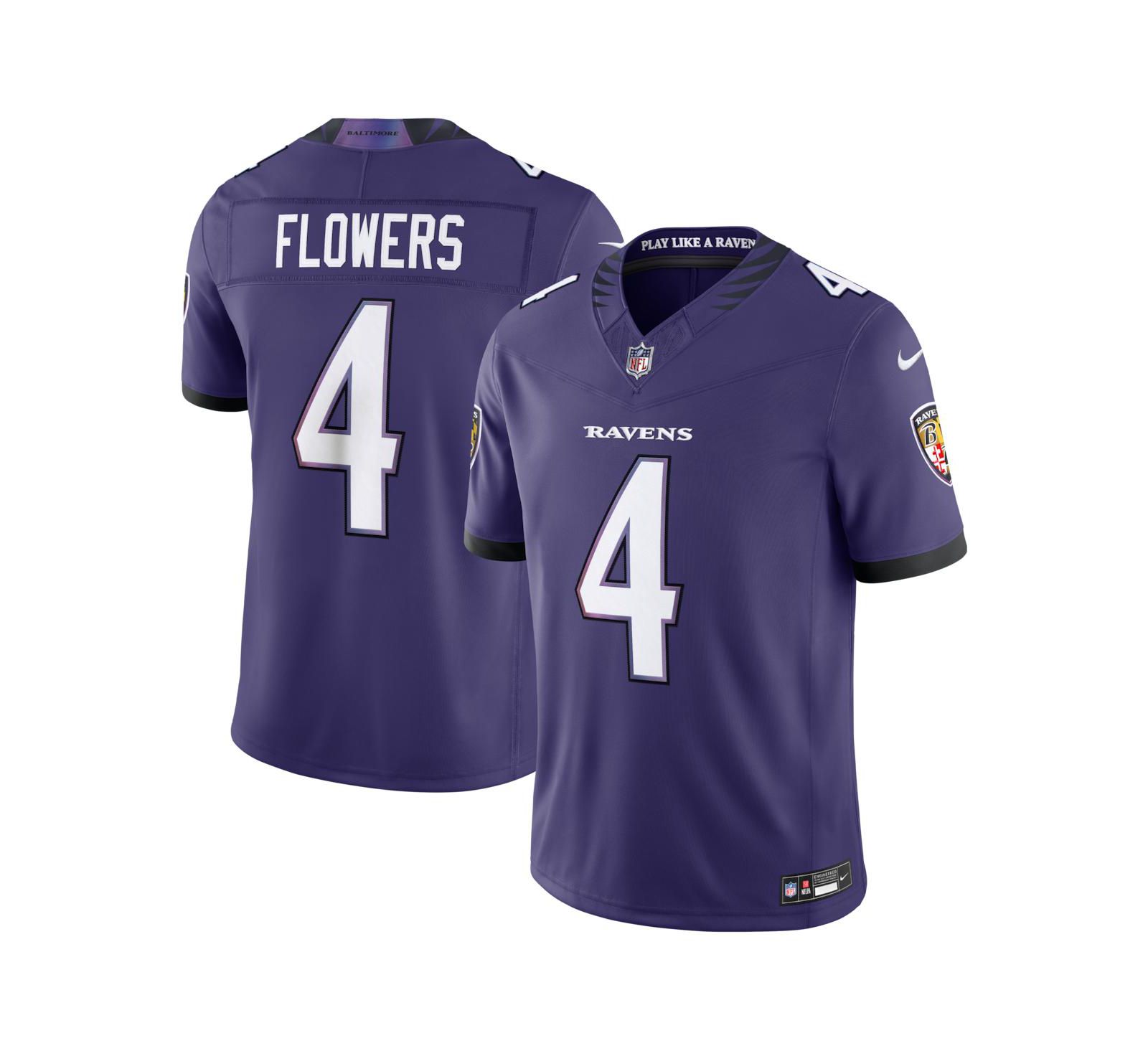 Nike Мужская джерси Baltimore Ravens Zay Flowers Vapor F.U.S.E. Purple Limited