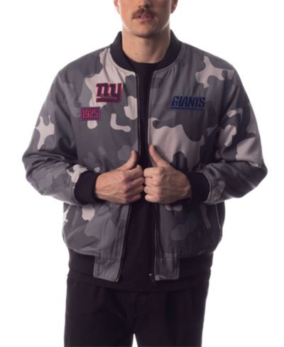 The Wild Collective Men's and Women's Gray New York Giants Camo Bomber Jacket
