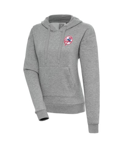 Antigua женское худи-пуловер Cooperstown Victory Heather Gray New York Yankees