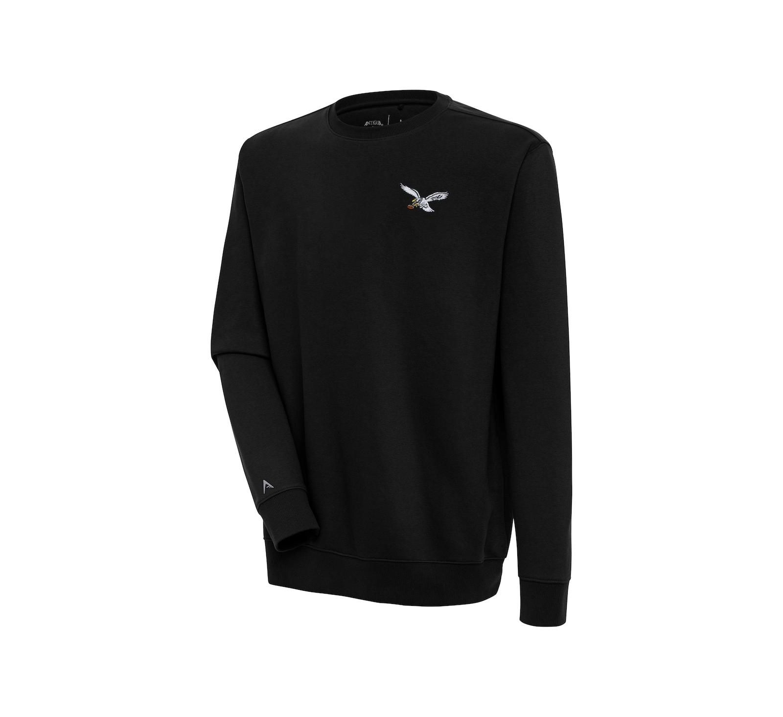 Мужская свитшот Antigua Black Philadelphia Eagles Throwback Logo Victory Pullover