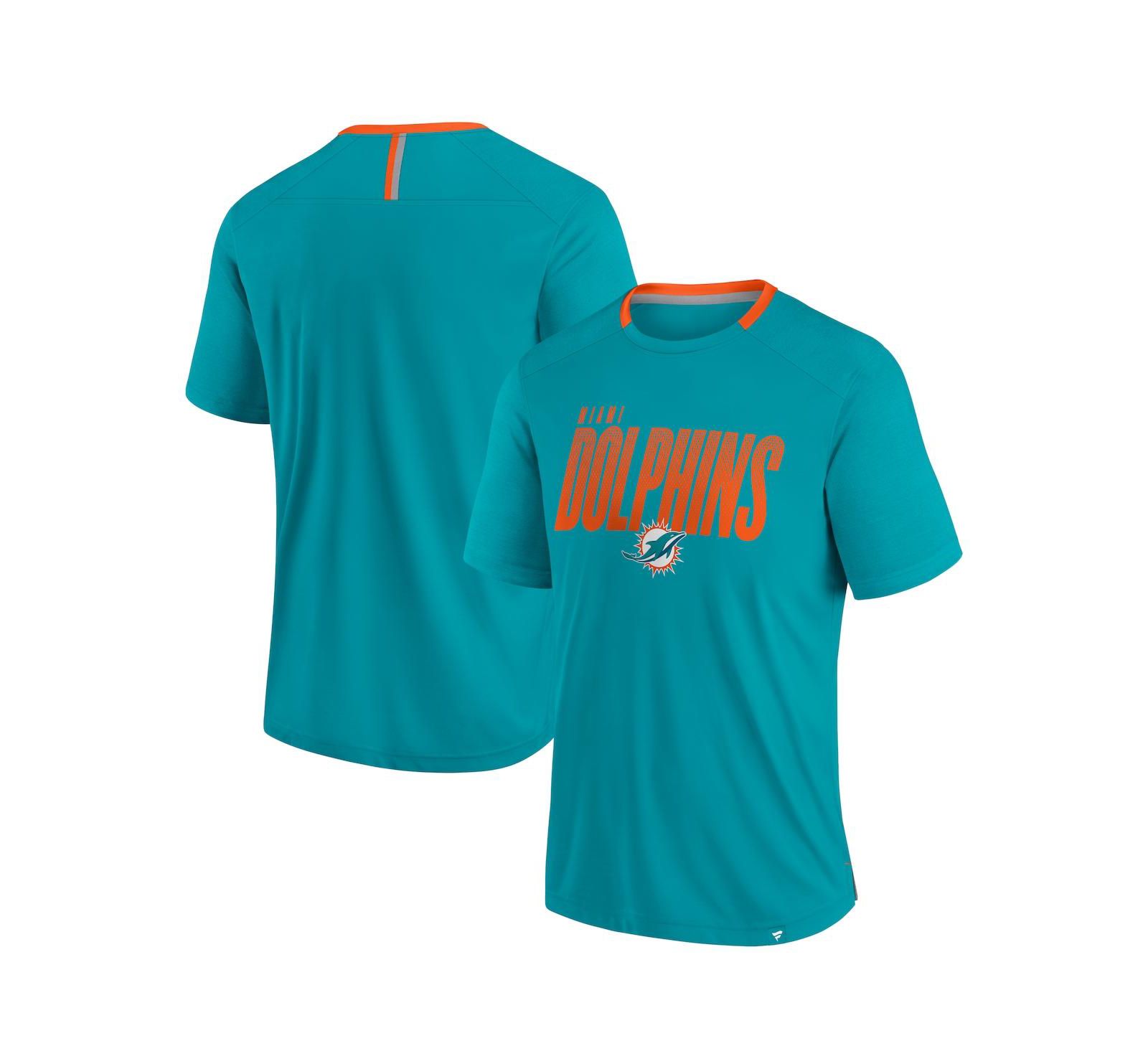 Мужская футболка Fanatics Miami Dolphins Defender Fade Slant, цвет aqua
