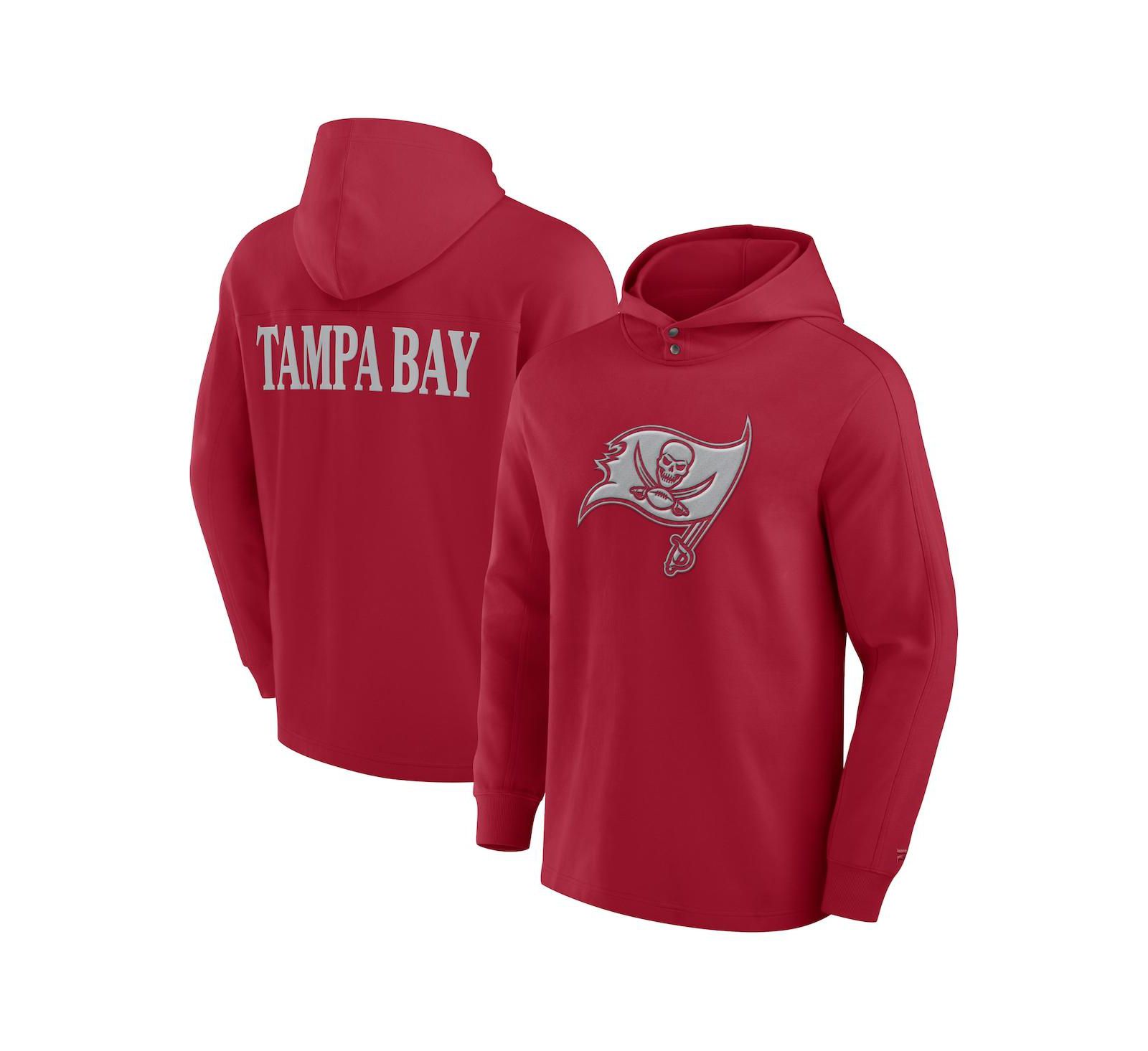 Мужское худи-футболка Fanatics Tampa Bay Buccaneers Elements Blaze Tri-Blend, красное, с длинным рукавом