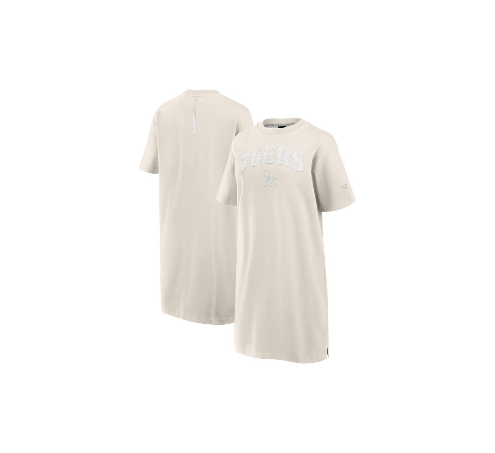 Платье-футболка Fanatics Women's Cream Philadelphia 76ers Elements Go Tri-Blend
