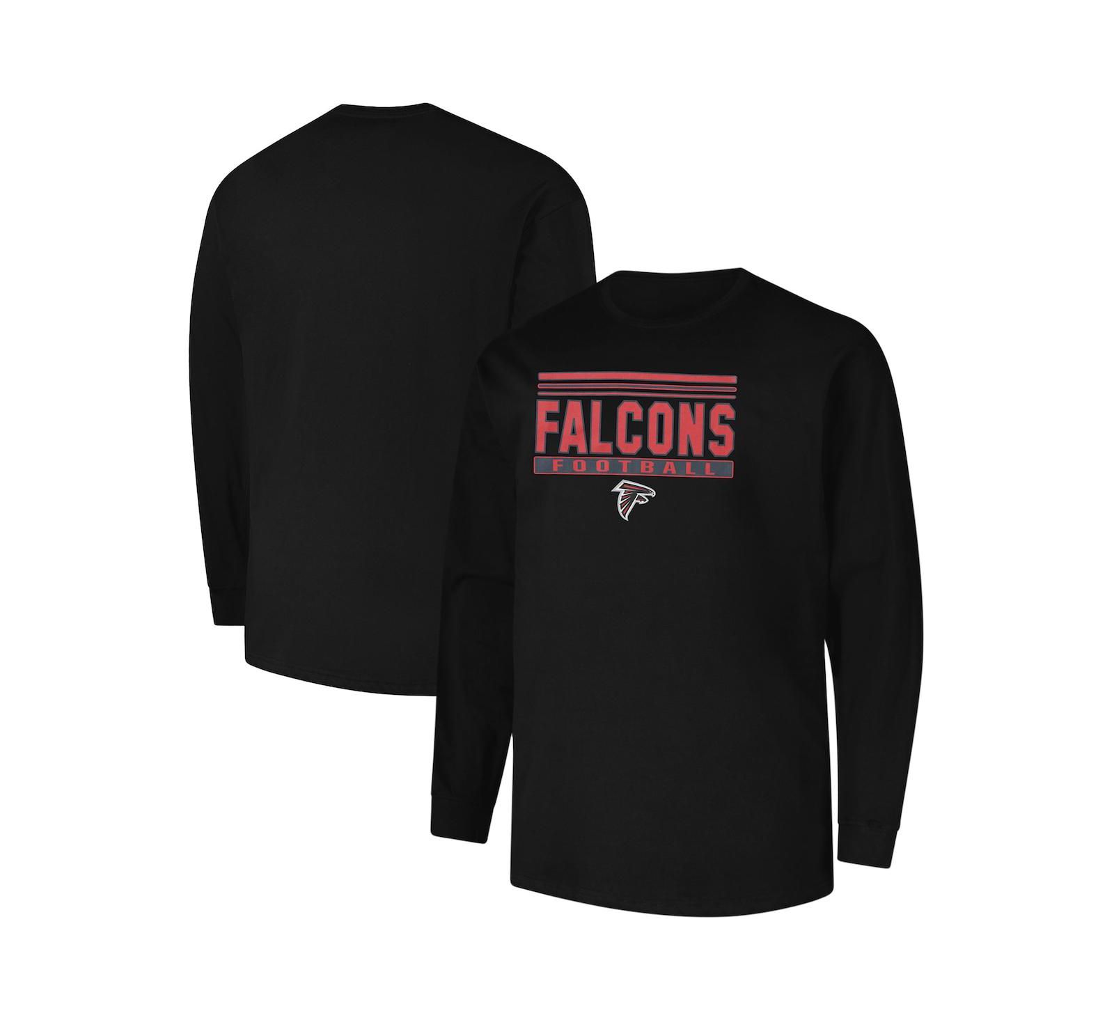 Fanatics Men's Black Atlanta Falcons Big & Tall Pop Long Sleeve T-Shirt