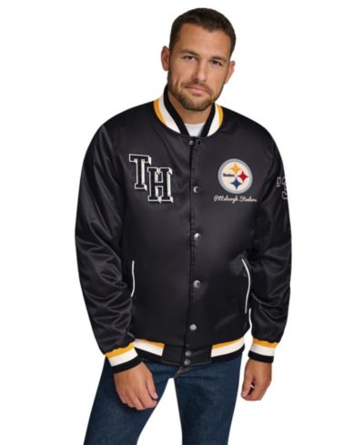 Мужская атласная куртка Tommy Hilfiger Pittsburgh Steelers Dante Full-Snap, черная