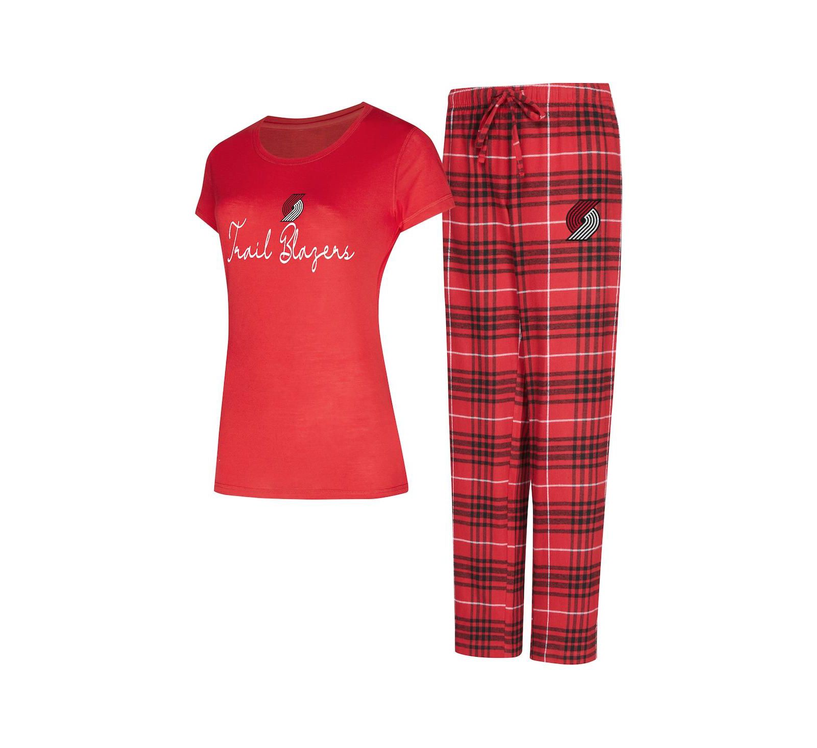 Concepts Sport Women's 2-Piece Red/Black Portland Trail Blazers Vector Top and Flannel Pants Sleep Set