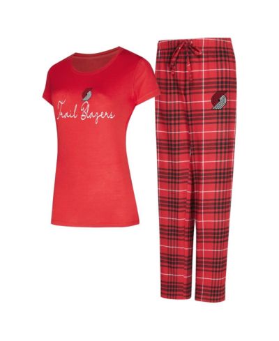 Женский комплект для сна Concepts Sport 2-Piece Portland Trail Blazers Vector Top и фланелевые брюки, красный/черный