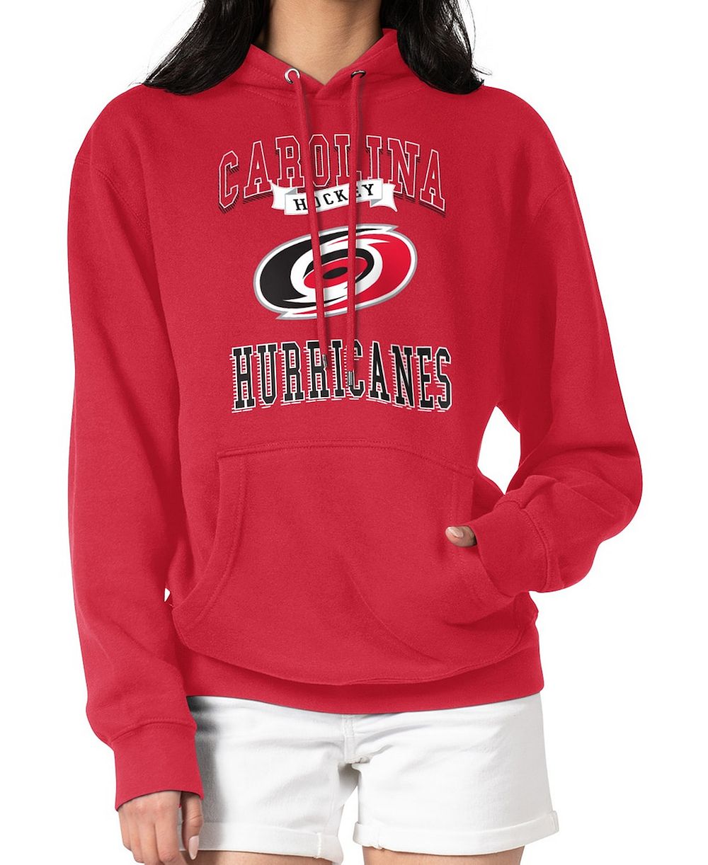 Женское худи G-III 4Her by Carl Banks красное, флисовое, с логотипом команды Carolina Hurricanes