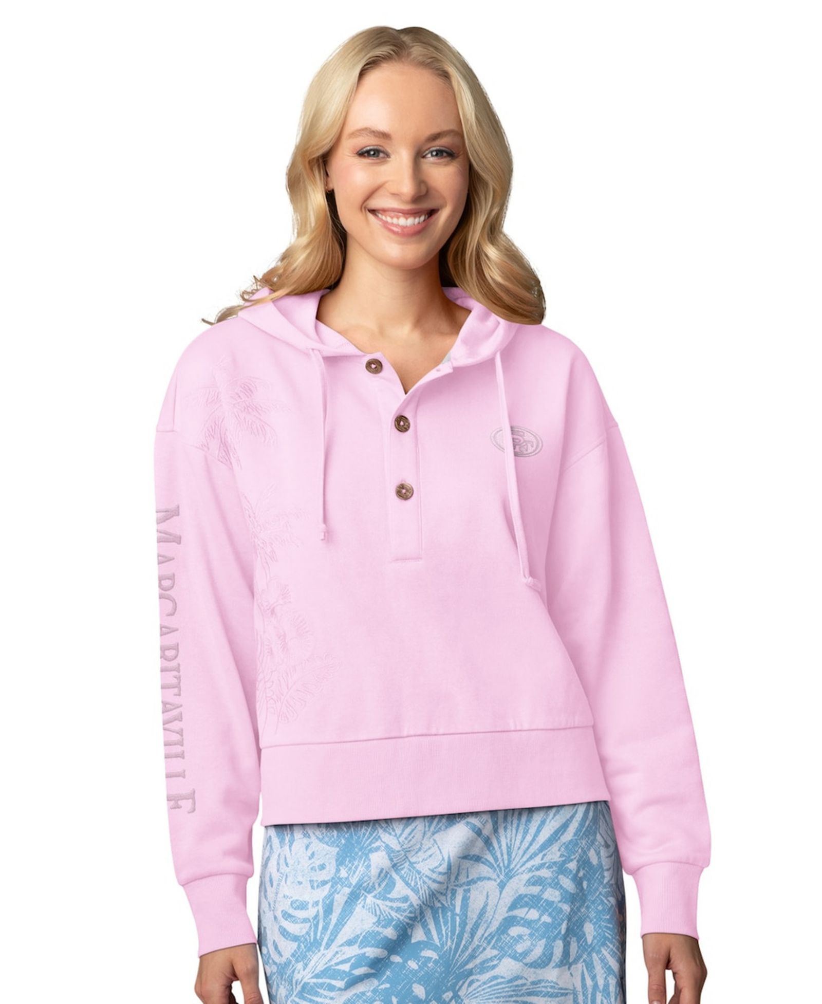 Женское худи Margaritaville Women's Pink San Francisco 49ers Island Dream Solid Pullover