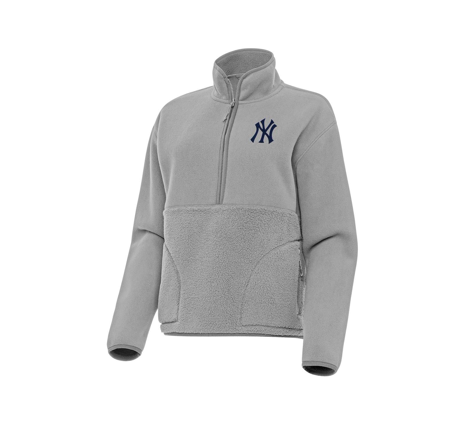 Женская серая толстовка Antigua New York Yankees Figure Half-Zip