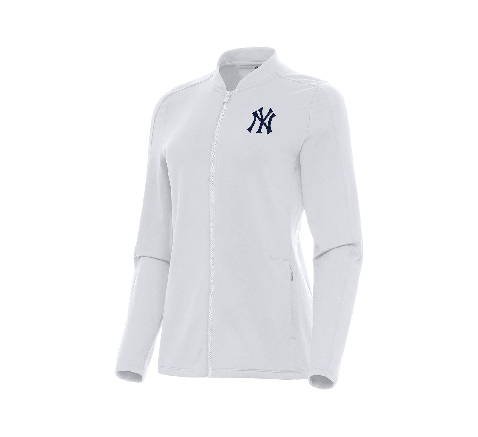 Antigua Women's White New York Yankees Continual Full-Zip Jacket
