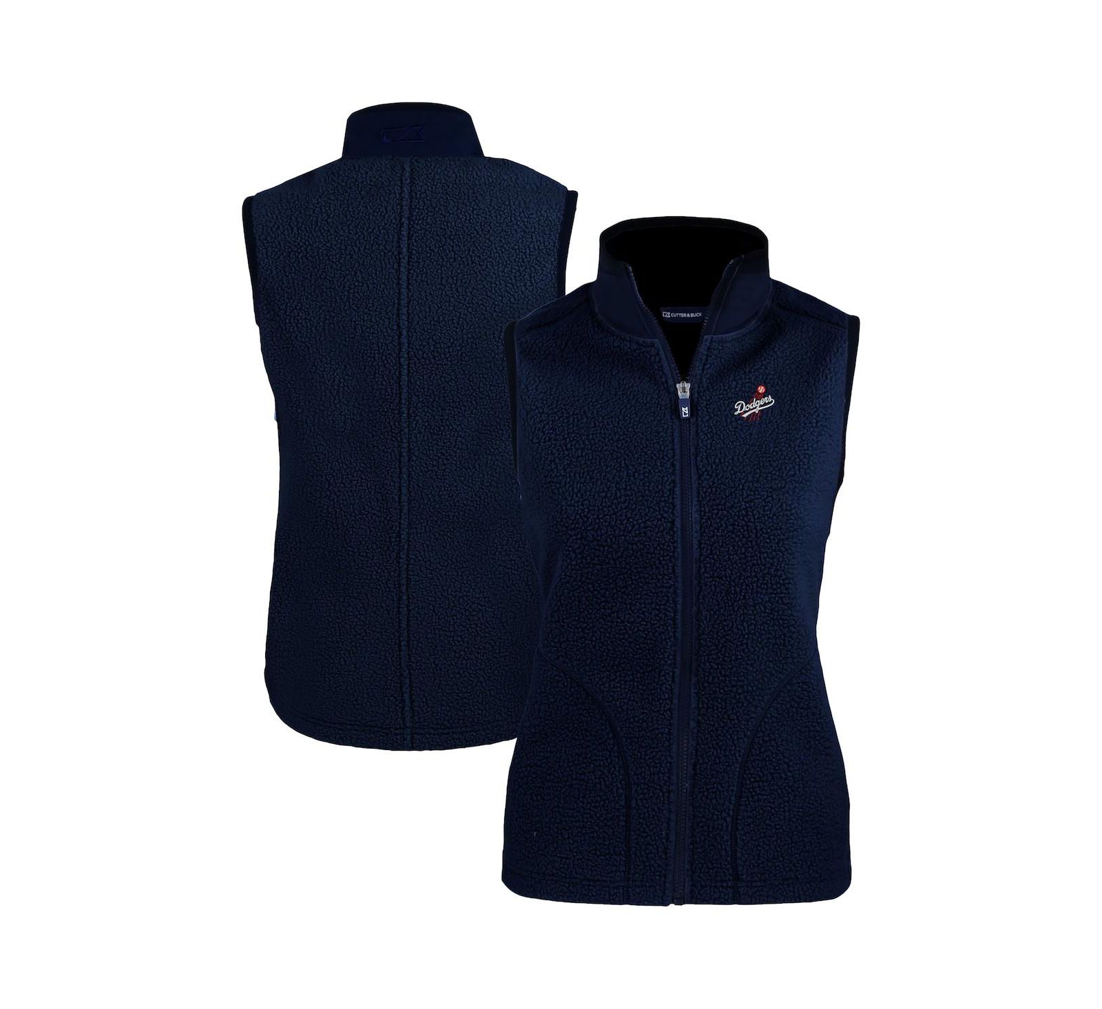 Женский жилет Cutter & Buck Los Angeles Dodgers Cascade Eco Sherpa Fleece, Navy