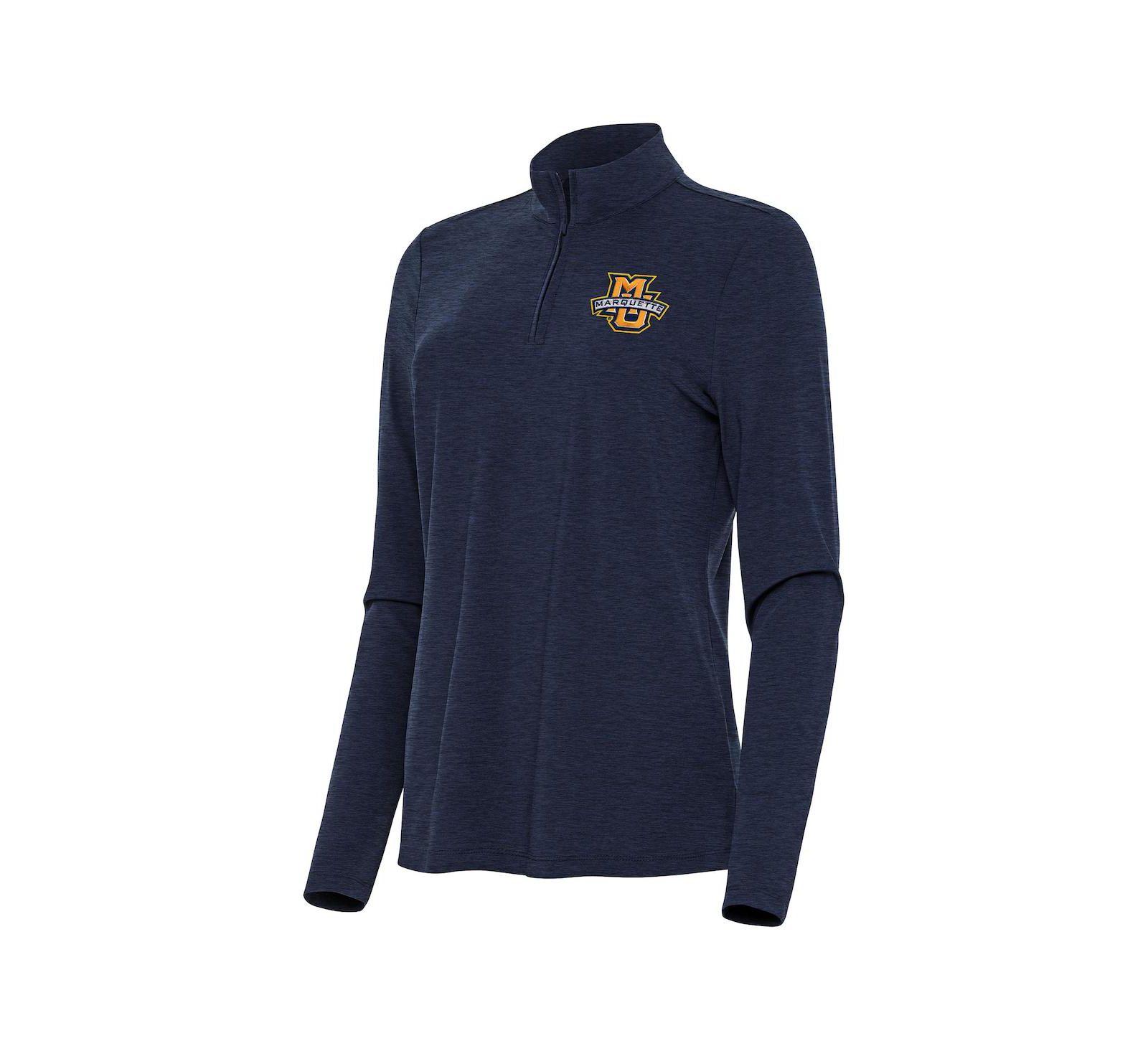 Женская кофта Antigua Marquette Golden Eagles Bright Quarter-Zip, серая с синим