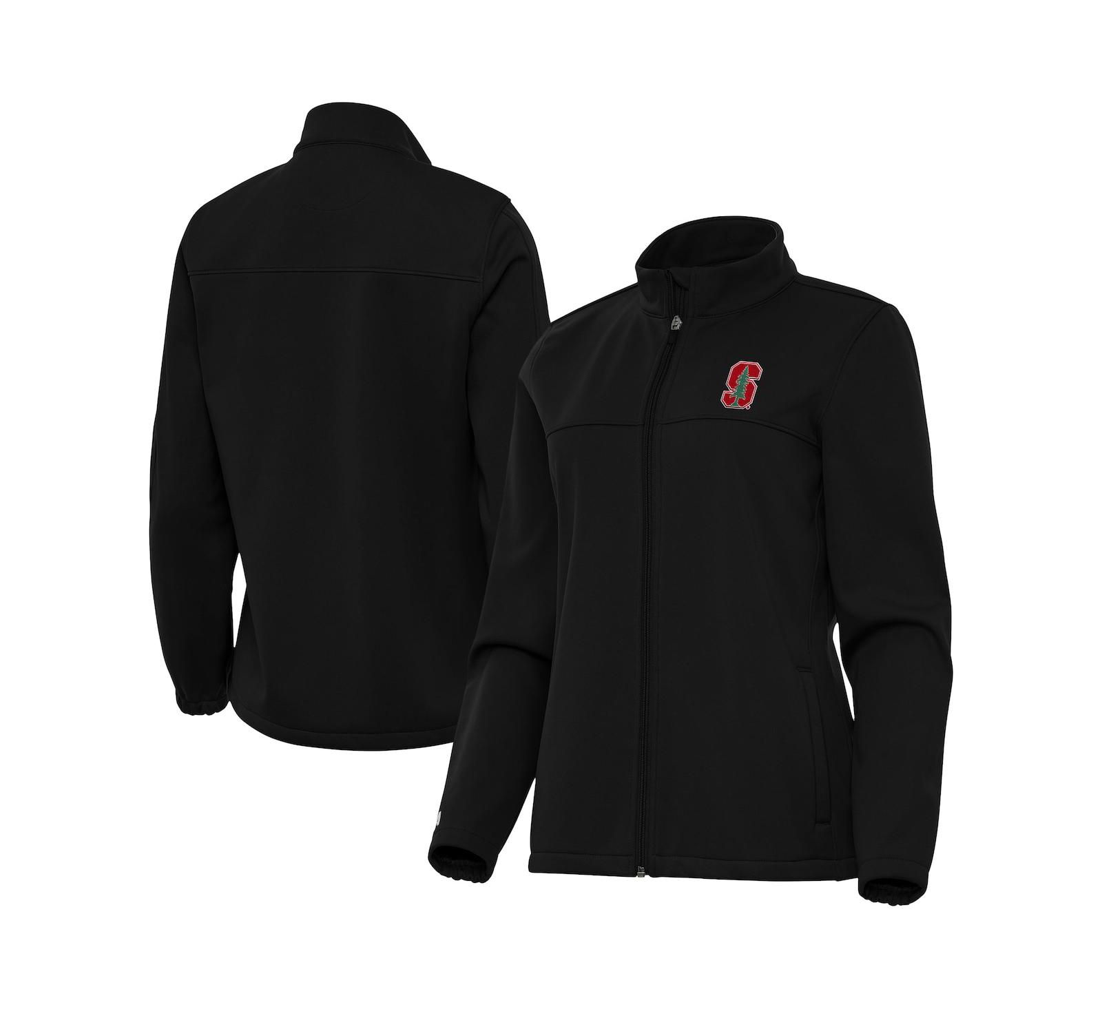 Antigua Women's Black Stanford Cardinal Links 2 Golf Full-Zip Jacket