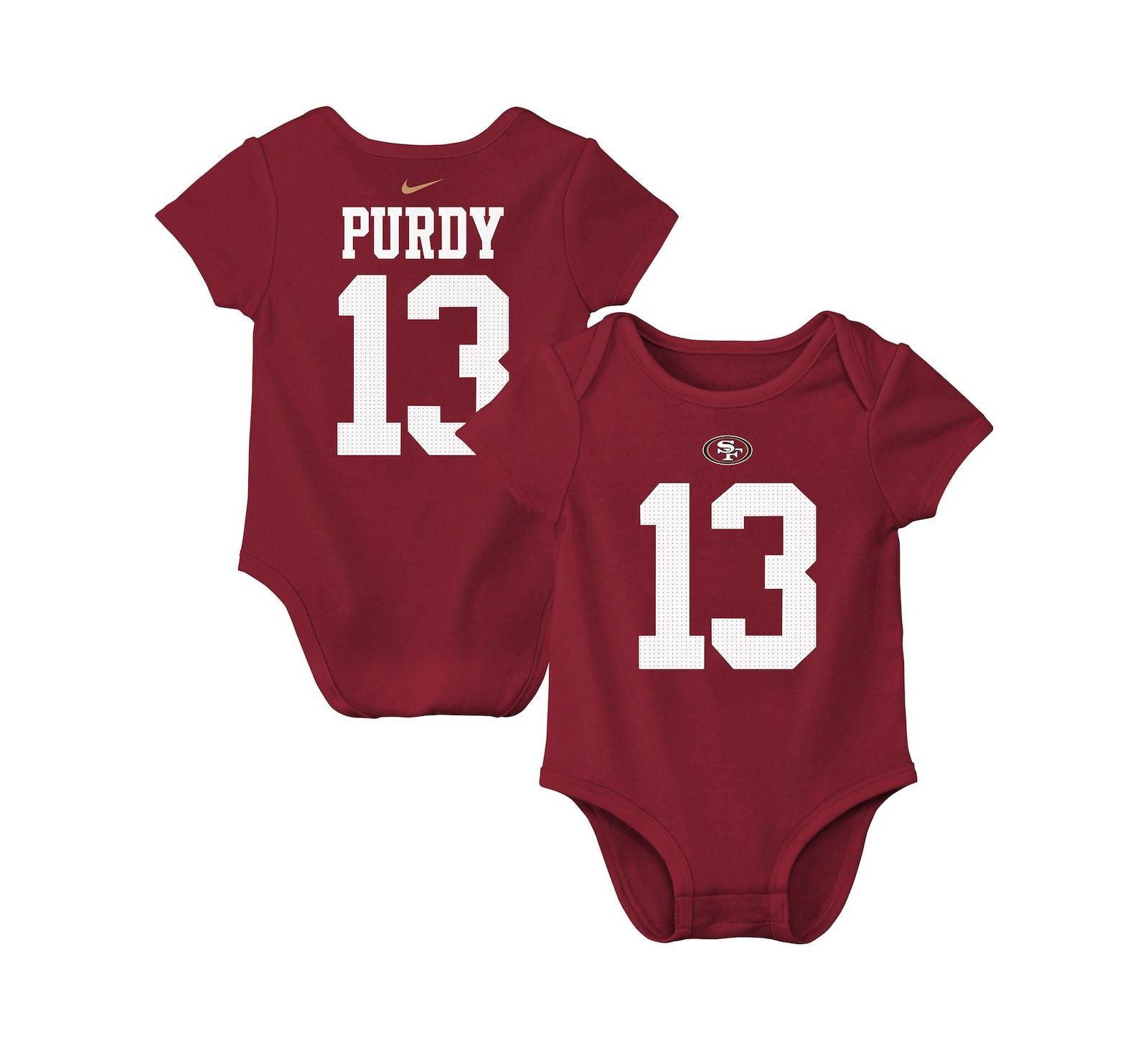 Nike Детский боди Nike Baby Boys and Girls Brock Purdy Scarlet San Francisco 49ers Player Name & Number