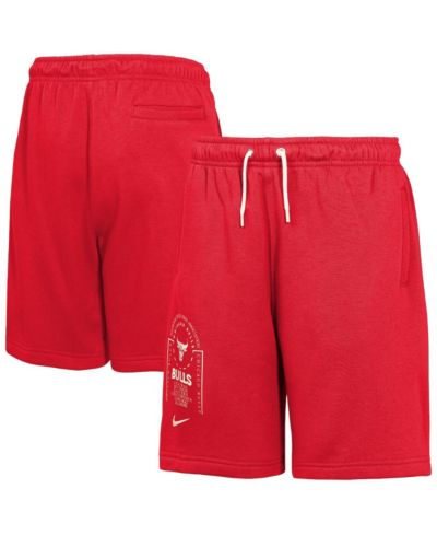 Nike Big Boys and Girls Red Chicago Bulls Courtside Club Fleece Shorts