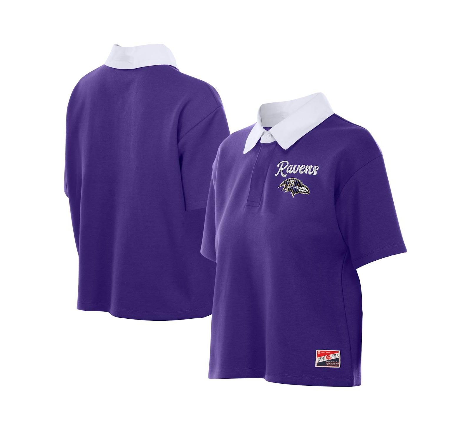 New Era Женская укороченная рубашка-поло Baltimore Ravens Purple