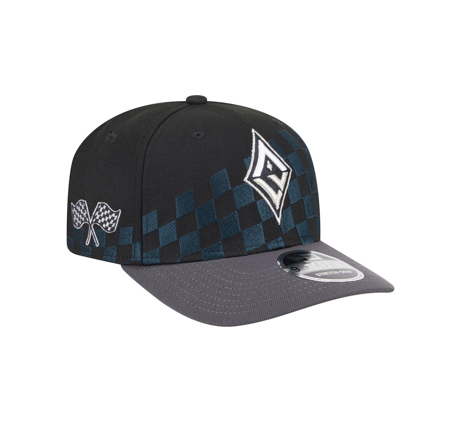New Era Men's and Women's  Black Las Vegas Aces 9SEVENTY Checkerboard Print Adjustable Hat