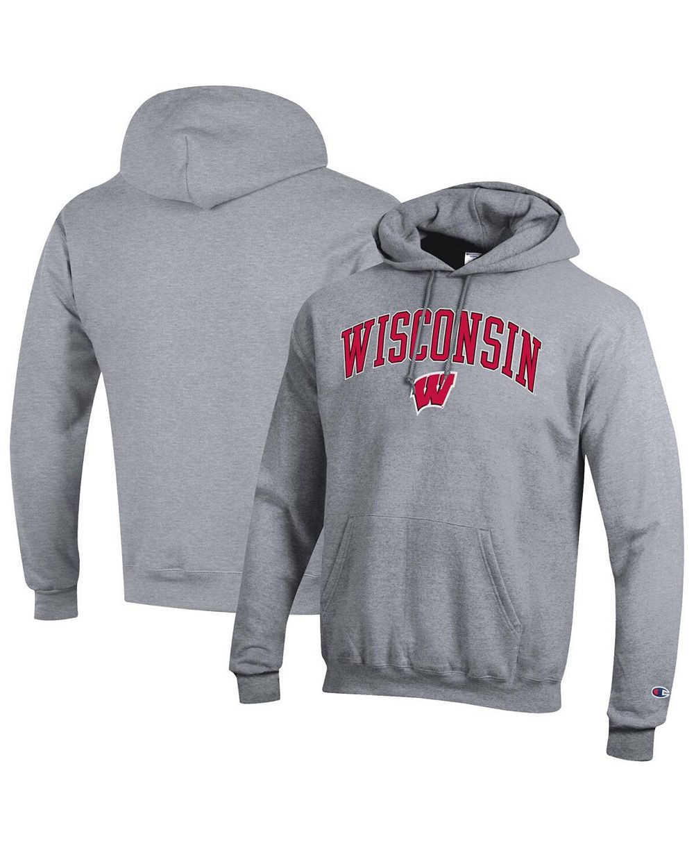 Champion Men's  Red Wisconsin Badgers Arched Logo Fleece Pullover Hoodie