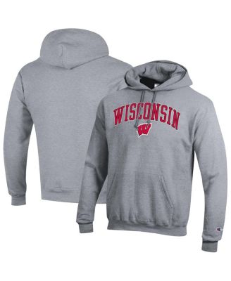 Мужской Champion Red Wisconsin Badgers Arched Logo Fleece Pullover Hoodie