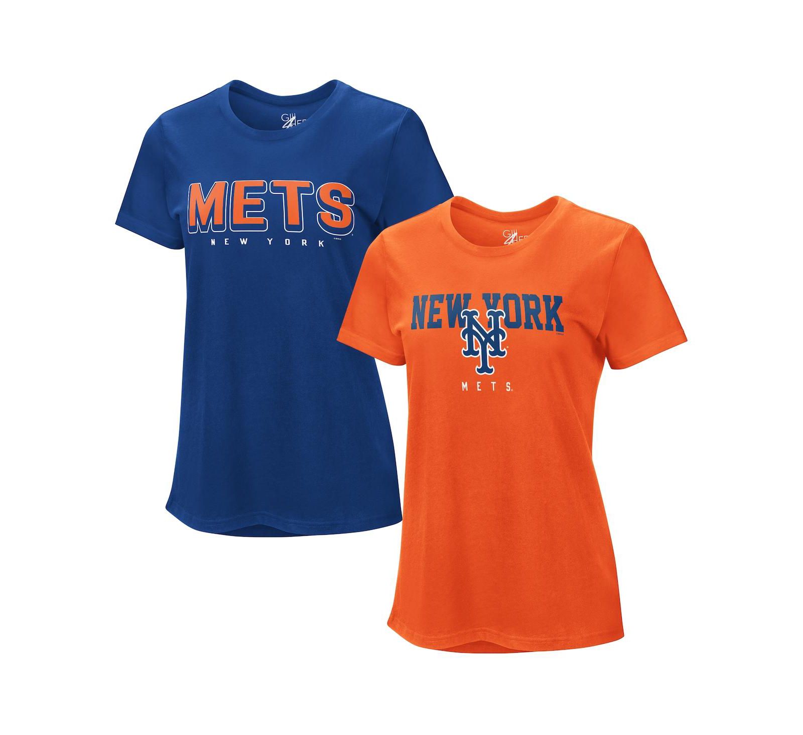Женский комплект из 2-х футболок G-III 4Her by Carl Banks New York Mets Royal/Orange