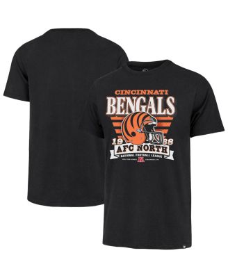 Мужская черная футболка '47 Brand Cincinnati Bengals Stripe Splash Franklin Throwback