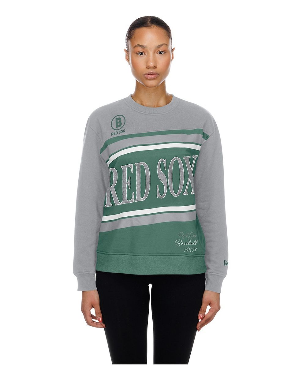 Женская толстовка New Era Dark Green Boston Red Sox City Connect Gameday Crewneck Fleece