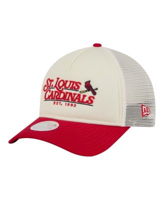New Era Women's Light Beige/Red St. Louis Cardinals Retro 9FORTY M-Crown A-Frame Trucker Adjustable Hat