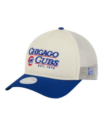 Женская кепка New Era Chicago Cubs Retro 9FORTY M-Crown A-Frame Trucker, светло-бежевый/королевский синий