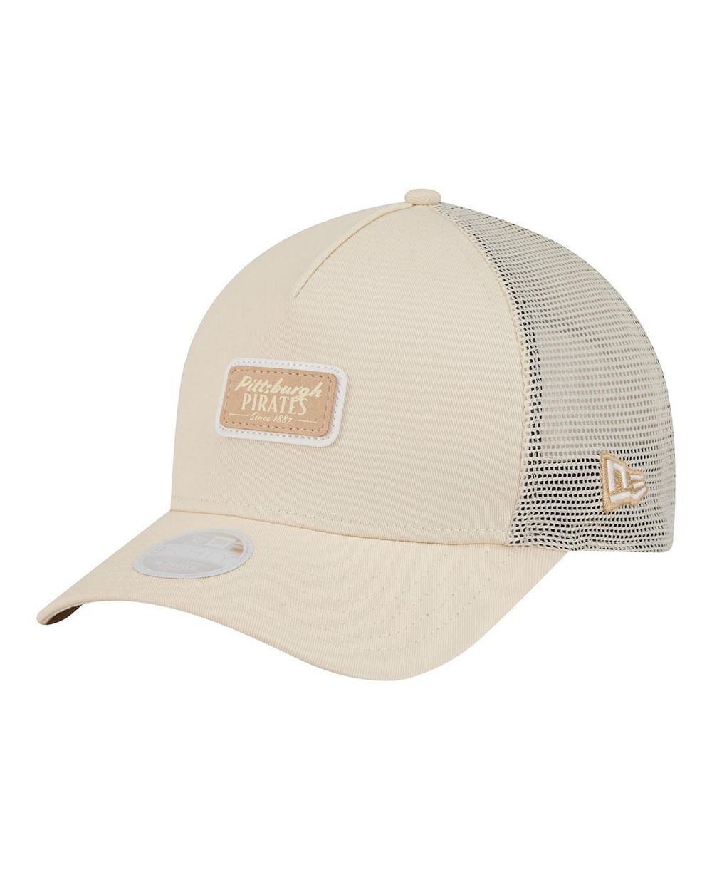 Женская кепка New Era Pittsburgh Pirates Tonal Patch 9FORTY M-Crown A-Frame Trucker регулируемая, светло-бежевая