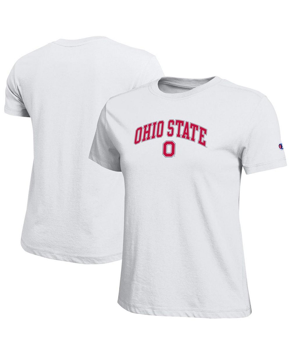Женская футболка Champion White Ohio State Buckeyes Arched Over Logo