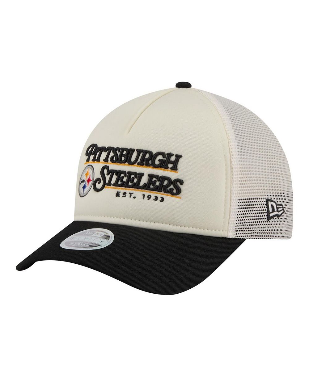 New Era Женская кепка Pittsburgh Steelers Retro A-Frame 9FORTY, белая/черная