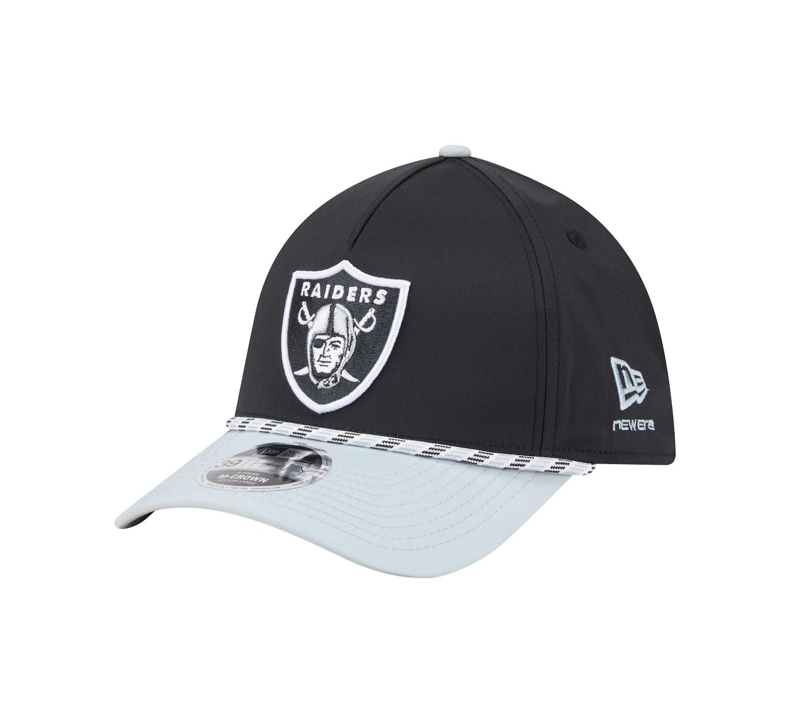 Мужская кепка New Era Las Vegas Raiders Rope M-Crown A-Frame 39THIRTY Flex Black/Silver