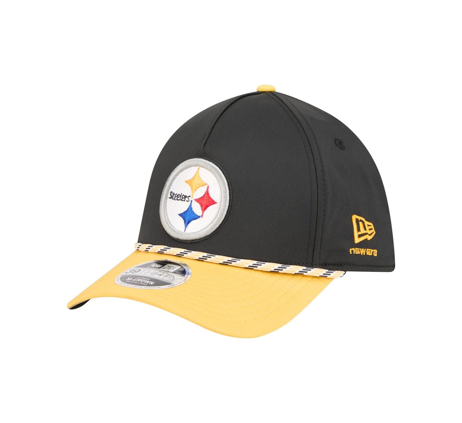 New Era Мужская кепка 39THIRTY Flex Pittsburgh Steelers, черная/золотая