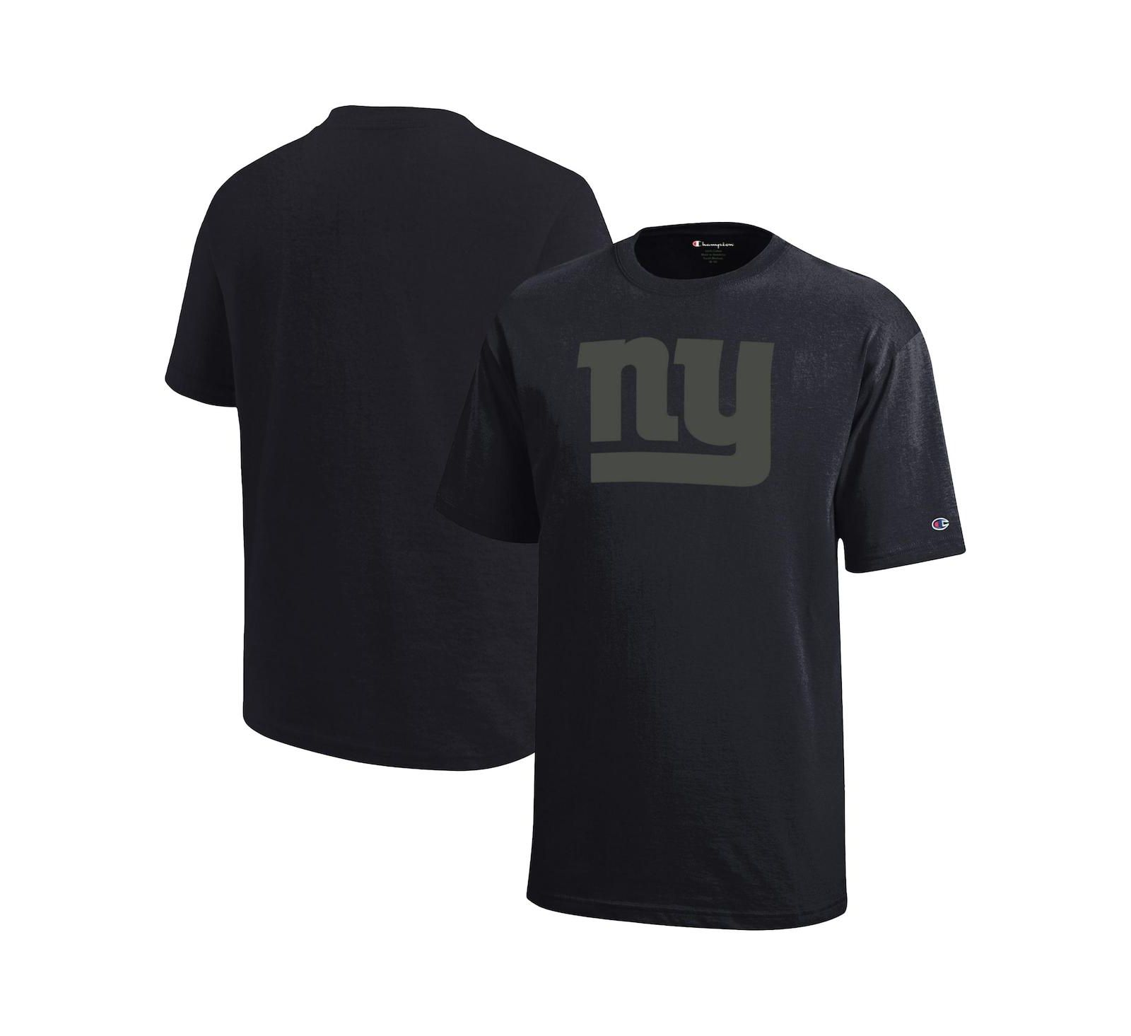 Champion Big Boys and Girls Black New York Giants Tonal T-Shirt