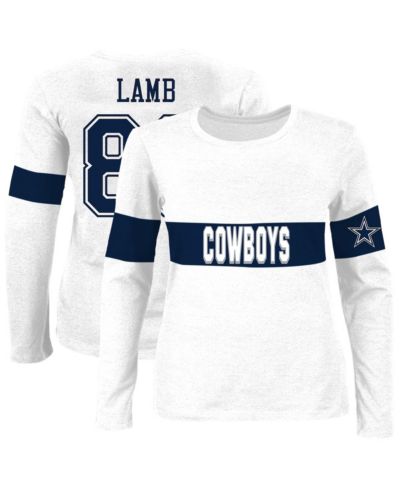 Fanatics Women's CeeDee Lamb Ash Dallas Cowboys Plus Size Name & Number T-Shirt
