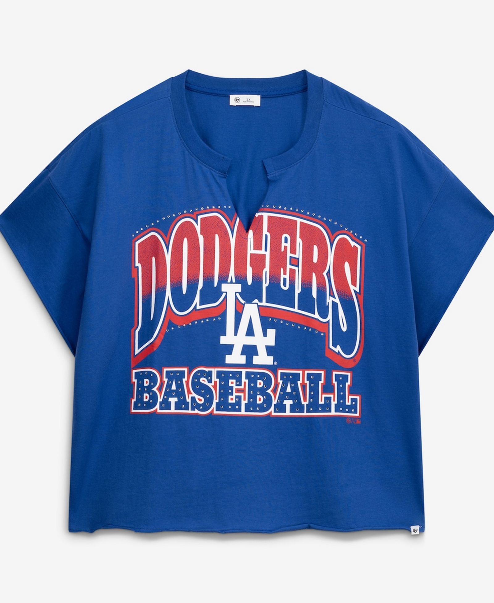 '47 Brand Women's Royal Los Angeles Dodgers Plus Size Win Big Oversized Notch-Neck T-Shirt