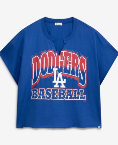 '47 Brand Women's Royal Los Angeles Dodgers Plus Size Win Big Oversized Notch-Neck T-Shirt