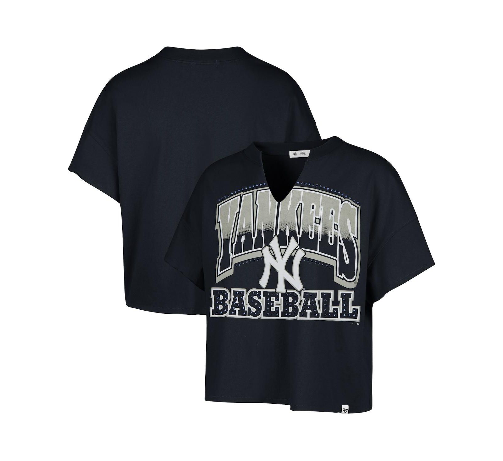 '47 Brand Women's Navy New York Yankees Plus Size Win Big Oversized Notch-Neck T-Shirt