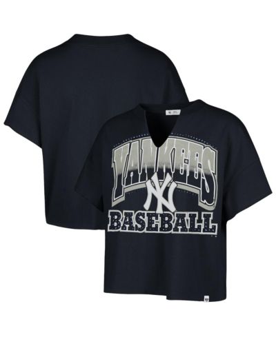 '47 Brand Women's Navy New York Yankees Plus Size Win Big Oversized Notch-Neck T-Shirt