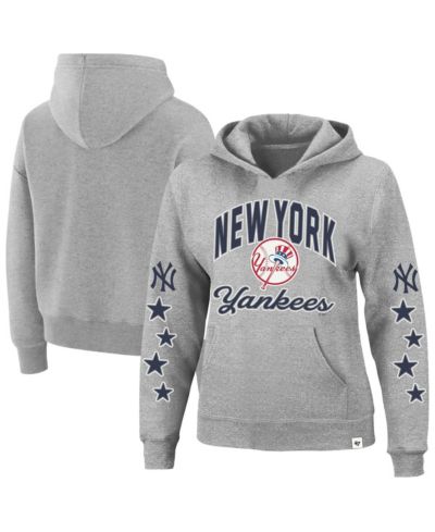 Женская толстовка '47 Brand Heather Gray New York Yankees Plus Size Starry Eye Hoodie