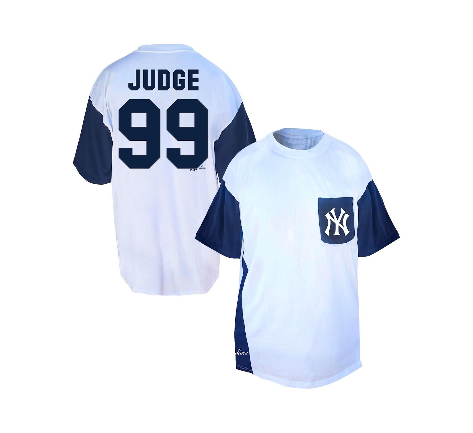 Fanatics Men's Aaron Judge White/Navy New York Yankees Big & Tall Player Name & Number T-Shirt