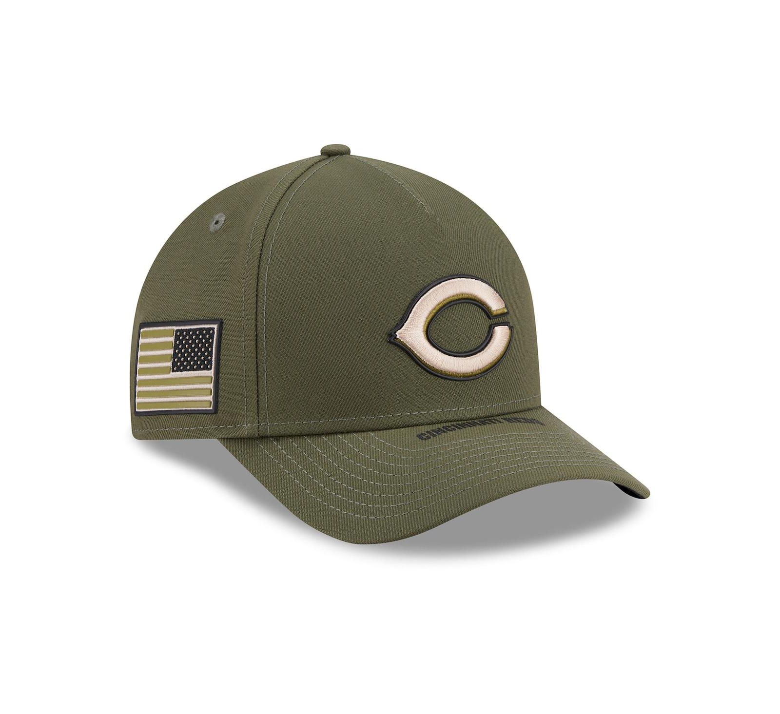 Кепка New Era Big Boys and Girls Olive Cincinnati Reds 2026 Armed Forces Day 9FORTY M-Crown Adjustable